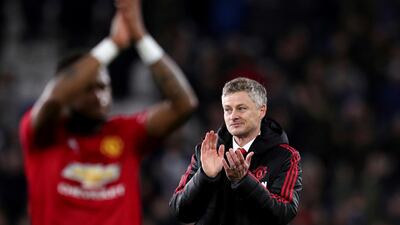 Solskjaer acknowledges the fans. AP Photo