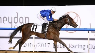 Really Special is ridden by Christophe Soumillon at Meydan on January 19, 2017. Pawan Singh / The National