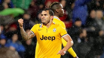 Carlos Tevez and Juventus enter the second leg of their Europa League semi-final tie with Benfica down 2-1. Serena Campanini / EPA