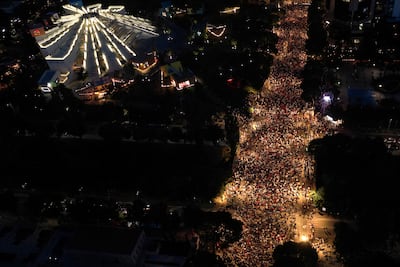 A protest against a luxury resort in Albania. Reuters