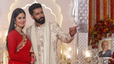 Indian actors Katrina Kaif and her husband Vicky Kaushal. EPA