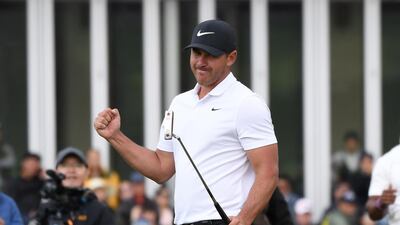 Brooks Koepka celebrates his victory in South Korea. AFP