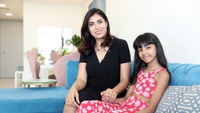 Taruna, pictured with her daughter Khimaya, pays Dh75,000 for a two-bed-apartment in Soul Avenue in Al Mamzar in Dubai. All photos: Pawan Singh / The National