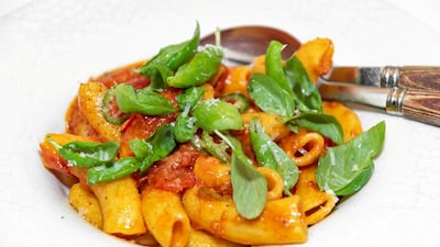 Vegetarian arrabiata at La Petite Maison