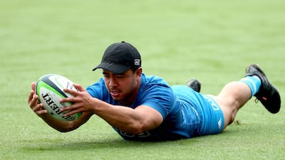 New Zealand's Richie Mo’unga training in Japan. AFP