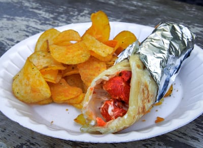 Chips Oman parotta from Rashid Ali Hassan Cafeteria in Abu Dhabi. Victor Besa / The National