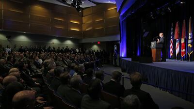 Donald Trump made the announcement at the Pentagon on Thursday. Bloomberg