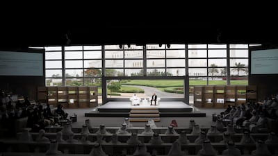 Salim Ismail delivers a lecture at Majlis Mohamed bin Zayed.