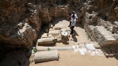 While workers laboured on a large construction site in the Gaza Strip, a security guard noticed a strange piece of stone protruding from the earth.