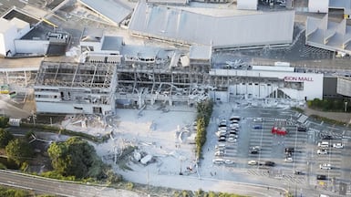 An aerial view shows the damaged Aeon Mall shopping centre after an earthquake with a preliminary magnitude of 7. 1 struck Japan's southern Kumamoto prefecture, in Kashima Town, Kumamoto Prefecture, Japan, July 28, 2026. Kyodo/via REUTERS ATTENTION EDITORS - THIS IMAGE HAS BEEN SUPPLIED BY A THIRD PARTY. MANDATORY CREDIT. JAPAN OUT. NO COMMERCIAL OR EDITORIAL SALES IN JAPAN.