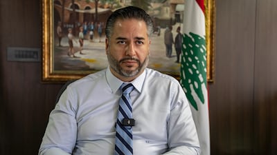 Amin Salam, Lebanese Minister of Economy and Trade, pictured in his office in Beirut on Thursday August 8, 2024. Matt Kynaston for The National.