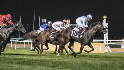 Way of Wisdom, ridden by Tadhg O’Shea, was one of three winners for trainer Satish Seemar at Meydan. Antonie Robertson / The National