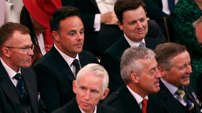 British TV presenters Ant and Dec at the coronation. Getty Images