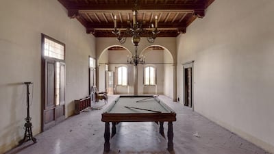 The billiard room of Poggio Santa Cecilia's Buoninsegni family. The main villa is in good condition. Courtesy: Essentis Properties