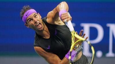 Rafael Nadal of Spain returns the ball against Marin Cilic of Croatia in their Round Four Men's Singles tennis match during the 2019 US Open at the USTA Billie Jean King National Tennis Center in New York. AFP