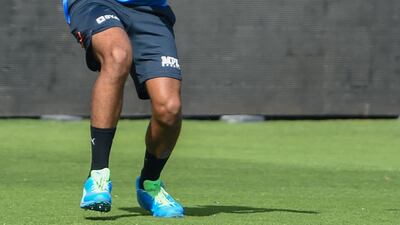Washington Sundar trains at the Narendra Modi Stadium in Motera. AFP