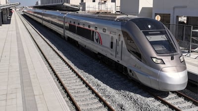 The Etihad Rail passenger station at Mohamed bin Zayed City in Abu Dhabi. Photo: Etihad Rail