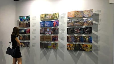 Some of the paintings restored were on display at the Beirut Art Fair last month. Courtesy Maghie Ghali