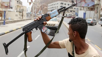 A member of the Southern Transitional Council forces in Aden. REUTERS