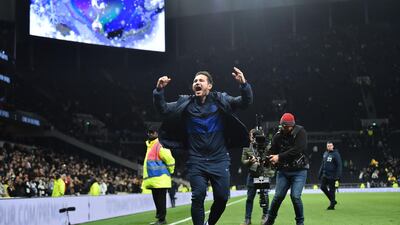 Cheslea manager Frank Lampard celebrates after his team's Premier League victory at London rivals Tottenham Hotspur on Sunday, December 22. AFP