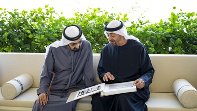 The album was presented to the Dubai Ruler at Qasr Al Bahr in Abu Dhabi