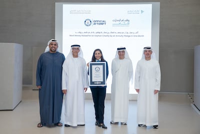 The Mother of the Nation Endowment for Orphans earned a Guinness World Records title for raising Dh3.3 billion in a single month.