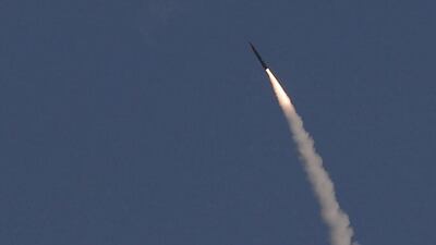 An Arrow 3 ballistic missile interceptor is tested near Ashdod, Israel, on December 10, 2015. Israel reportedly used the system for the first time against a Syrian anti-aircraft missile on March 17, 29017. Amir Cohen / Reuters