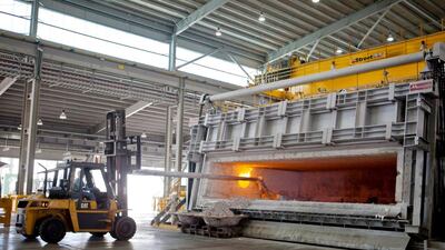 Energy consumed during the company’s smelting process is now among the lowest in the industry, after years of improving the technology. Courtesy Mubadala