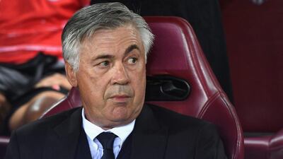 Bayern Munich manager Carlo Ancelotti looks on before the Champions League match against Atletico Madrid. David Ramos / Getty Images