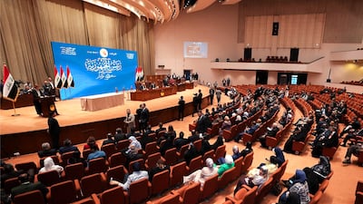 Iraqi MPs during a session to elect a new president. AFP