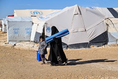 Thousands of people have left Al Hol during the recent turmoil in Syria. Getty Images