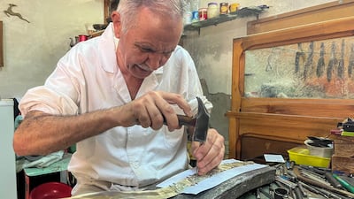 Tunisian silver artisan Chiheb Eddine Ben Jaballah at his shop in the Tunis suburb of Denden. All photos: Ghaya Ben Mbarek / The National