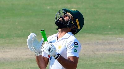 Pakistan's Fawad Alam after victory in the first Test against South Africa. AFP