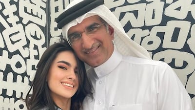 Miss Universe Bahrain 2023 with her father Yasser Ibrahim Yacoub