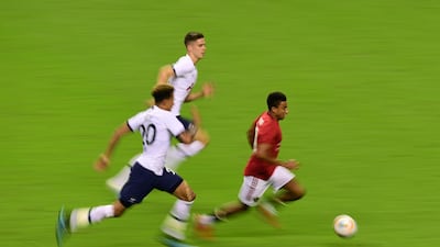 United's Jesse Lingard makes a break. Getty
