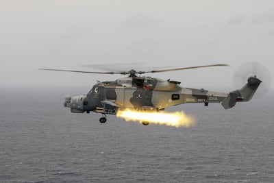 A Wildcat helicopter fires a Martlet missile. Photo: UK Ministry of Defence