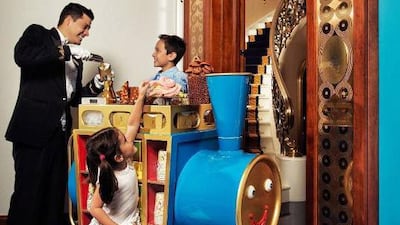 The children's personal butler arrives daily with the Sweet Train - a plethora of tantalising treats for the young guests of the Burj Al Arab. Courtesy Jumeirah Group