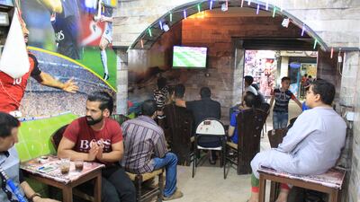Liverpool fans celebrate in Cairo. Adham Youssef