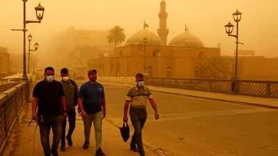 Only a week ago, a similar sandstorm grounded planes at Baghdad International Airport and many schools and offices were forced to close. Reuters