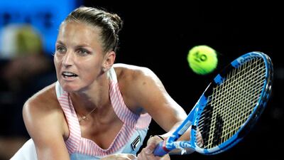 Karolina Pliskova's best previous effort in Dubai was reaching the final in 2015, where she lost to Simona Halep. AP Photo