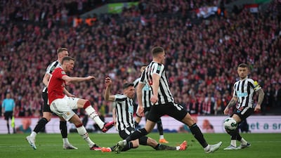 Wout Weghorst of Manchester United shoots. Getty