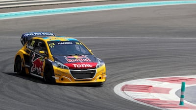Kevin Hansen takes part in World RX Warm-up during the FIA World RallyCross Championship 2019 Abu Dhabi.