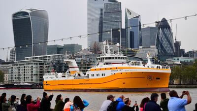 The ship’s owners say the 4,000 tonne, 81-metre ‘Kirkella’ catches about 10 per cent of the UK’s chip-shop fish. Getty