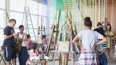 The Quoz Arts Festival will feature numerous activities, including art workshops for adults and teenagers. Reem Mohammed / The National