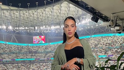 Cristiano Ronaldo's long-term partner Georgina Rodriguez wears an abaya by a Qatari label to a World Cup match. Photo: Instagram / @georginagio