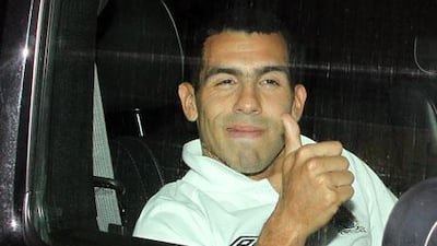 Carlos Tevez, the Manchester City forward, was given a police escort from Manchester airport following the team’s return from Germany in the early hours of yesterday morning after their 2-0 Champions League defeat to Bayern Munich.