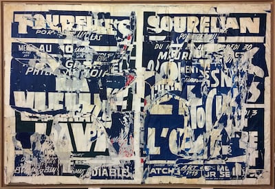 'Carrefour Crimee Botzaris, 3 juillet 1972' (1972) by Jacques Villegle. Photo by Francois Poivret