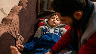 Mr Bardoush also helps Mustafa and Alaa's brother Muhammad with his exercises. The earthquake killed about 60,000 people in Syria and Turkey and left 130,000 injured