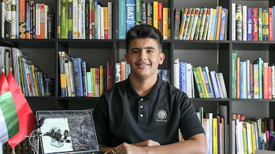 Mohamed Yalouh, 15, one of the founders of Waind Technologies, a student-led project in the United Arab Emirates set to develop new public safety solutions for Covid-19 using artificial intelligence. Khushnum Bhandari for The National