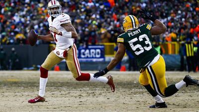 Colin Kaepernick quarterbacked the 49ers to a fourth straight victory over the Packers in the last two years. Tannen Maury / EPA
